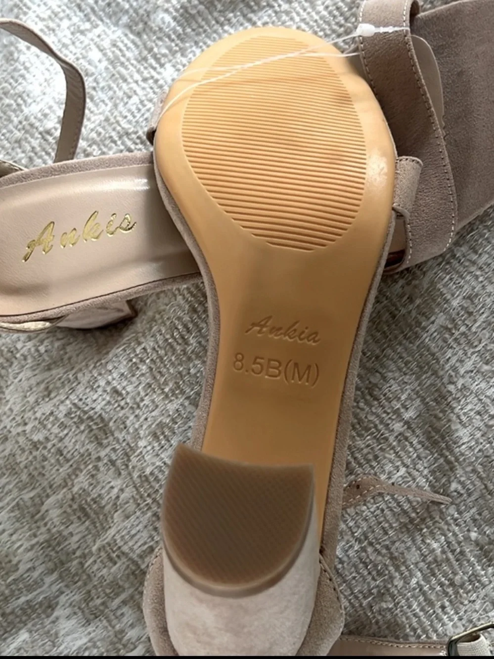 NEW Ankis Open Toe Ankle Strap Chunky Heel Sandals
